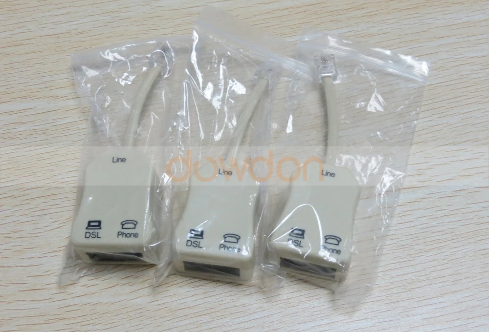 RJ11 ADSL DSL Modem Splitter Filter with Cables