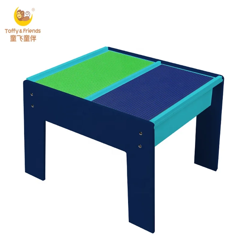 Toffy & Friends Children Brick Play Table with Storage Space in Universe Design