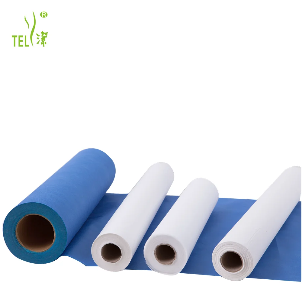 pp nonwoven and PE medical paper roll , air-laid paper and PE made Couch Paper Roll
