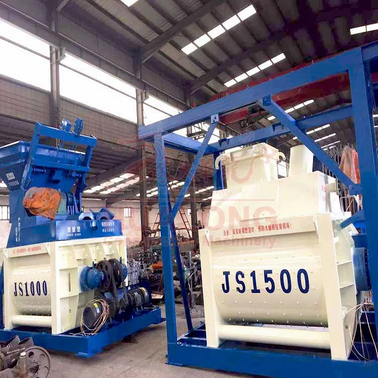 Hot Sale china js series js500 js750 js1000 js1500 js2000 js3000 stationary double twin shaft concrete mixer prices