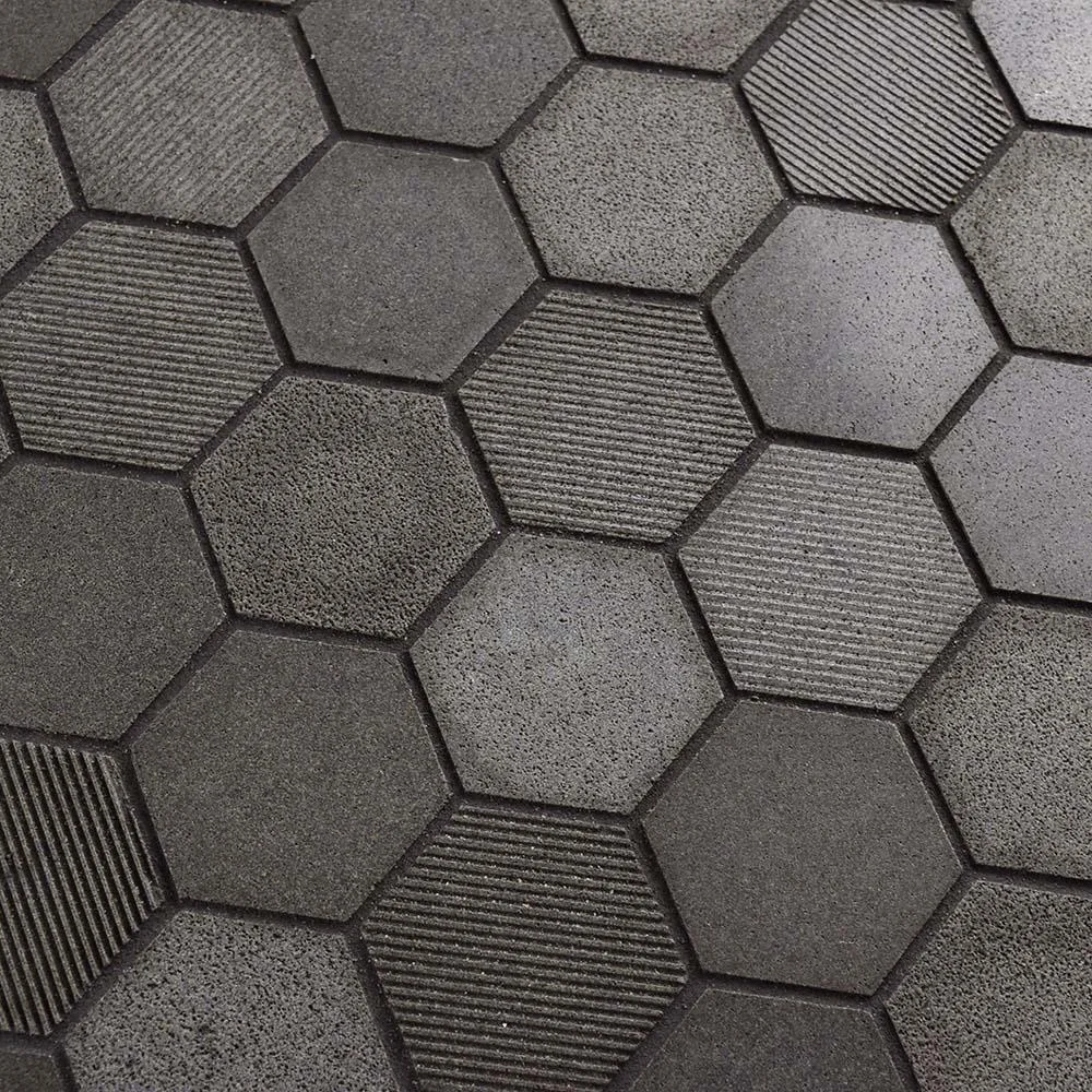 Decorstone24 Dark Color Hexagon Lava Stone Mosaic Tiles Bulestone Kitchen Backsplash From China Factory