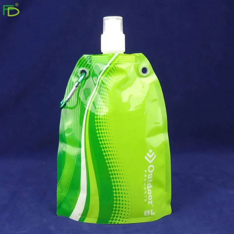 1l/33.8 oz Lightweight Flat  Rollable Reusable Empty Plastic Collapsible Hydro Canteen Water Bottle for Compact Storage