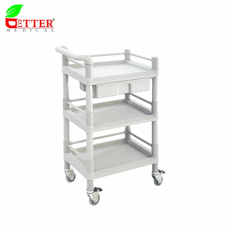 Instrument trolley with with one drawer