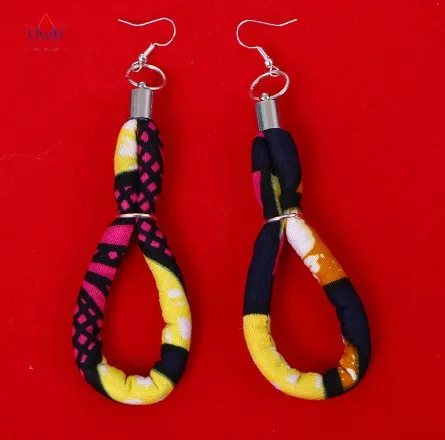 2019 новые стильные разноцветные этнические серьги Анкара, серьги с Африканским принтом Утренней славы из ткани, ювелирные изделия, серьги для женщин WYB346