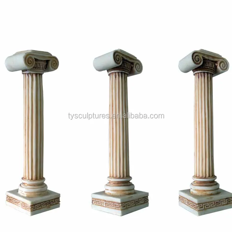 small size antique Roman style stone white marble columns pillars for home garden building decoration