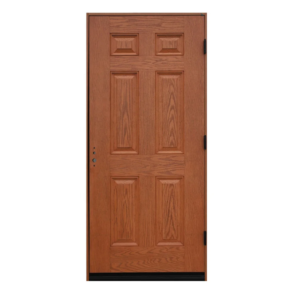 Hot Selling Woodgrain Fiber Glass Front French Door Back With Ce Certificate