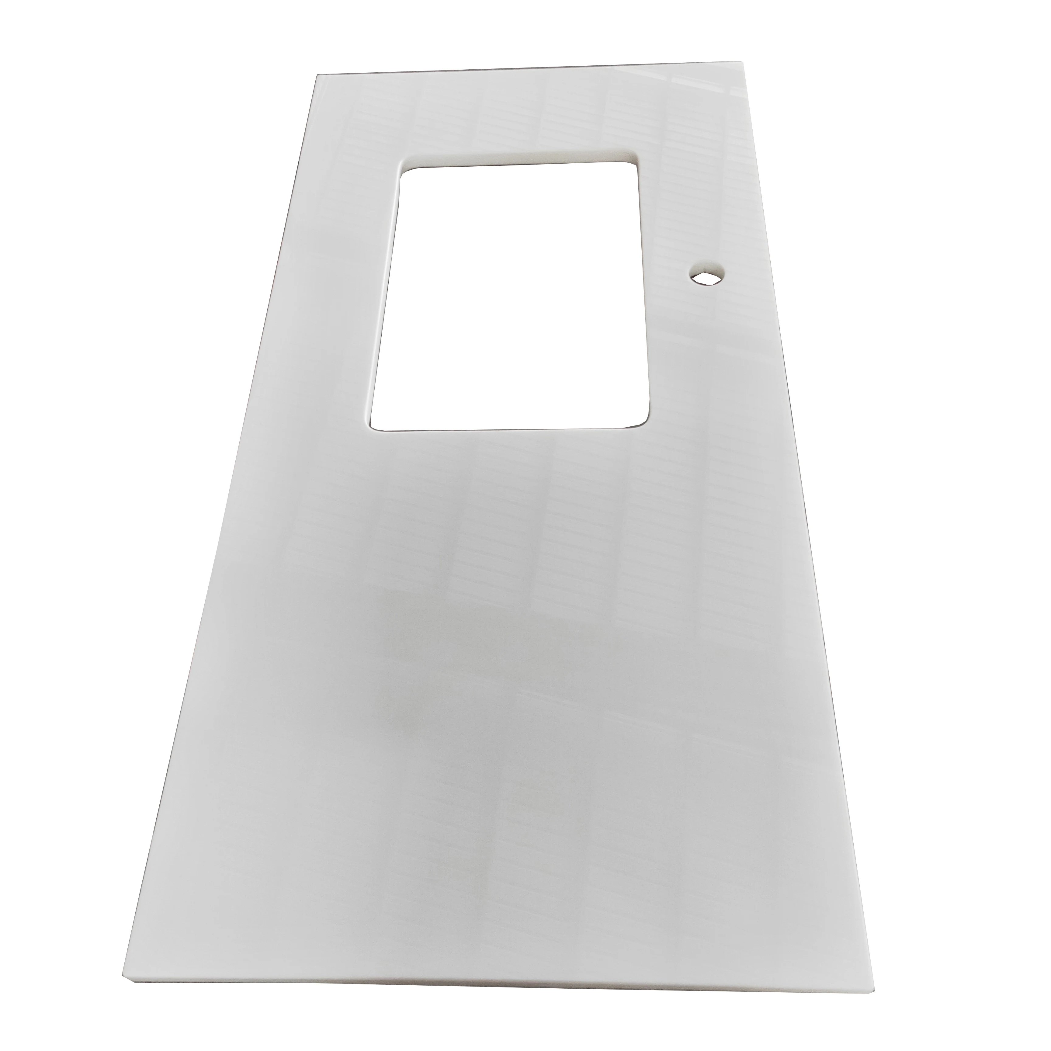 Ready to ship hot sale modern nano glass bathroom vanity top