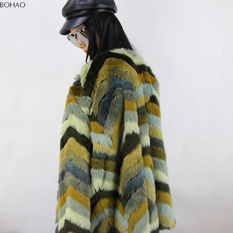 
Best Quality Competitive Price Colored Chinchilla Faux Rabbit Fur Coat 