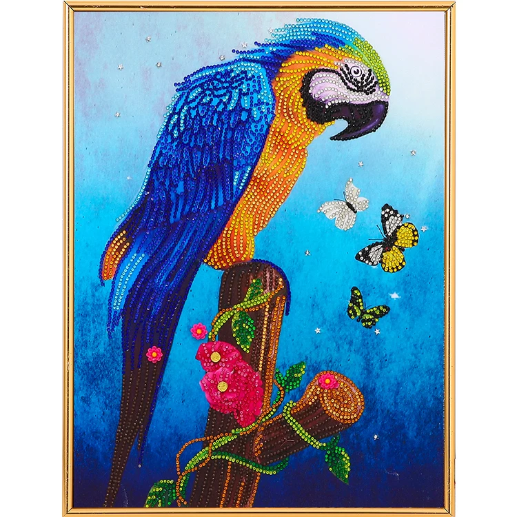 DIY Wall Craft Decor 5D Diamond Painting Animals Parrots Circular Drill Mosaic Rhinestone Decoration Painting