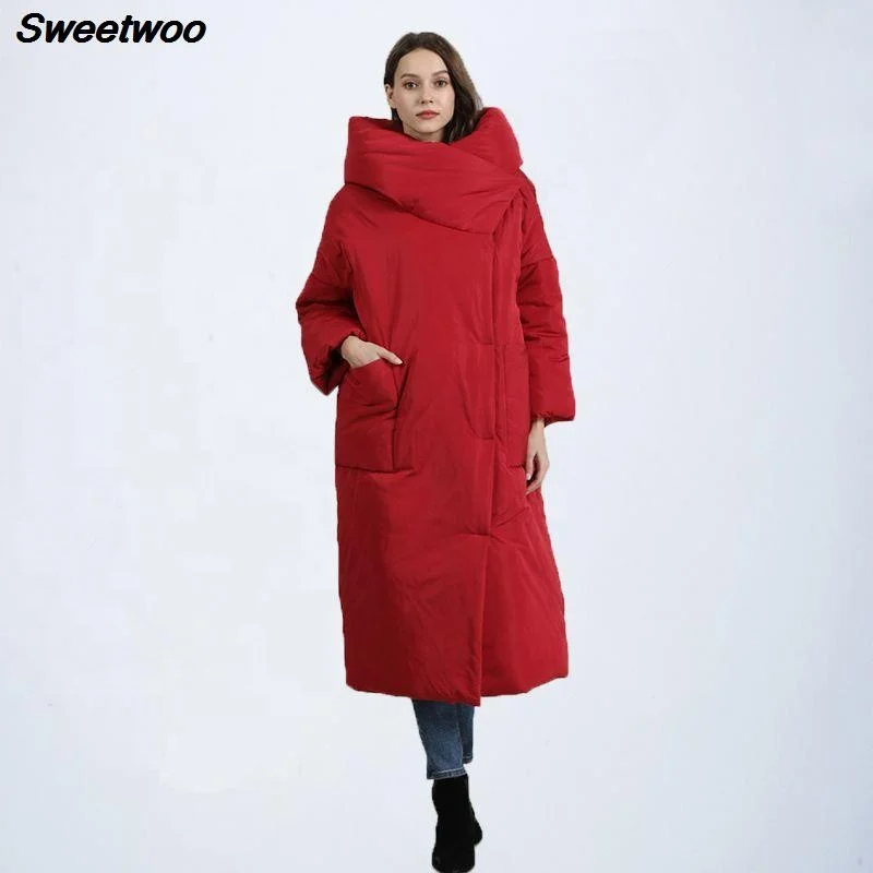 
Sweetwoo Brands New Winter Collection of Jacket Stylish Windproof Female Coat Womens Quilted Coat Jackets Long Warm Parkas Tops 