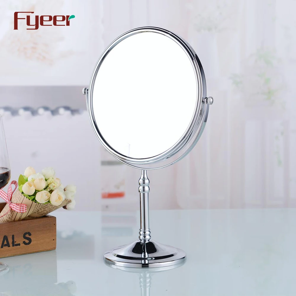 Fyeer Wholesale Round Brass Cosmetic Mirror with 3X Magnification