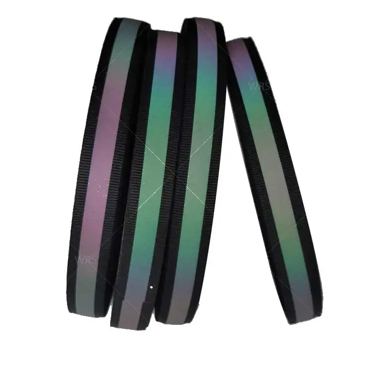 
Elastic Rainbow Color Colorful Green Black Reflective Tape Hi Viz Tape 