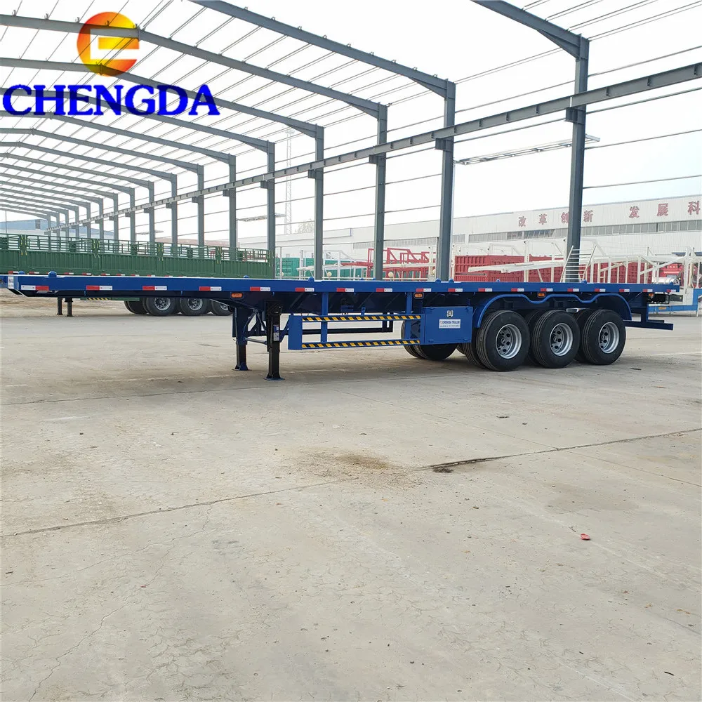 3 Axle 40ft Container chassis flatbed trucks trailer with twist lock
