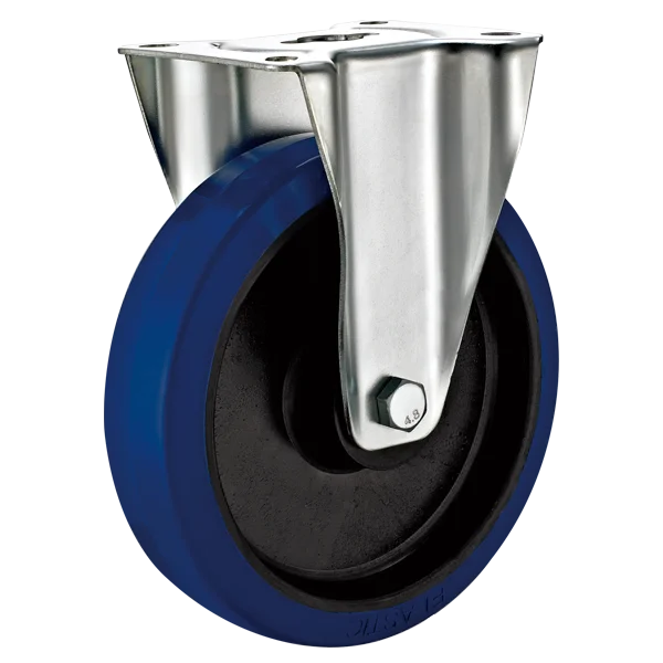 Heavy Duty  industrial lock solid stem swivel elastic rubber caster  wheel