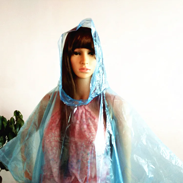 
blue plastic pe adult raincoat material and waterproof raincoats for adults 