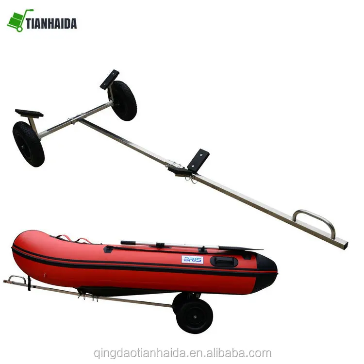 Small Inflatable Stainless Steel Boat Launching Trailer Wheels Hand Dolly