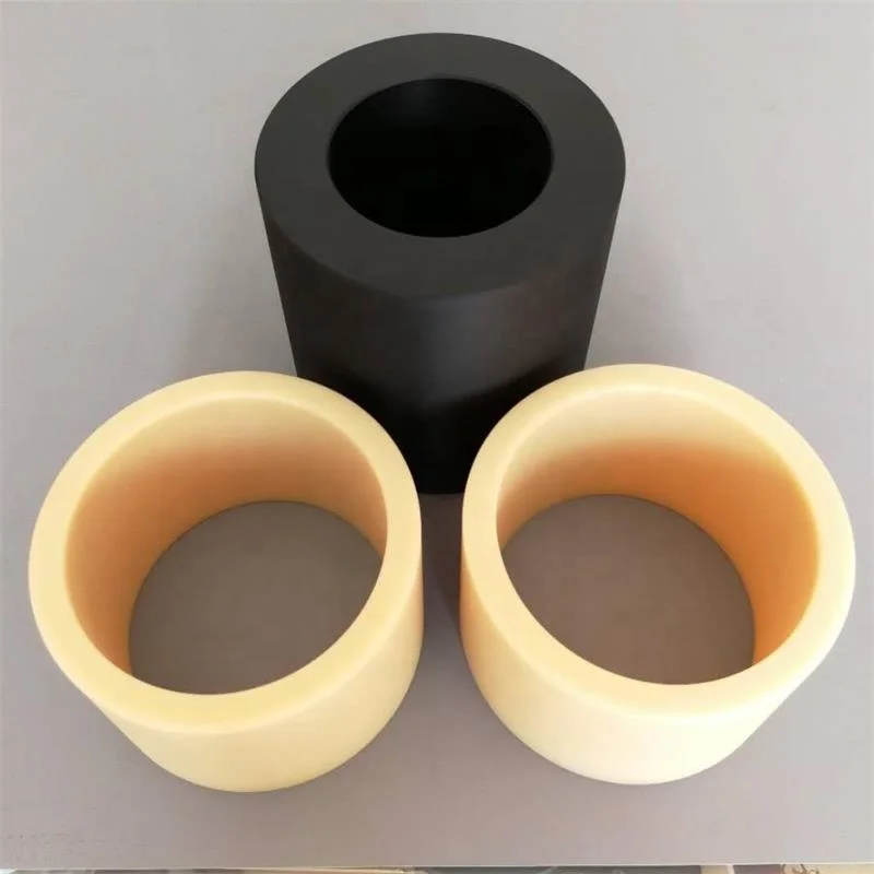 Black MC nylon sliding bushing nylon shaft sleeves POM acetal PTFE PA6 nylon oilless sleeves plastic notch collar