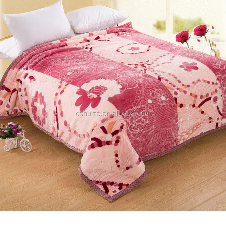 
100% polyester printed soft warm thick flannel fleece korean arab dubai throw mink blankets from china 