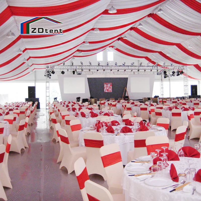 Outdoor luxury wedding event tent banquet restaurant tent with drapery lining