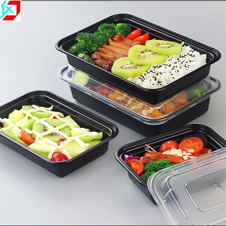 Fast food packaging round disposable plastic box,1000 ml disposable food containers