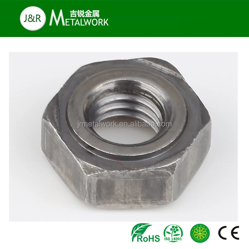 M6 M9 M10 A2 A2-70 A4 SS304 SS316 Stainless Steel Hex/Hexagon Spot Weld Nut DIN929