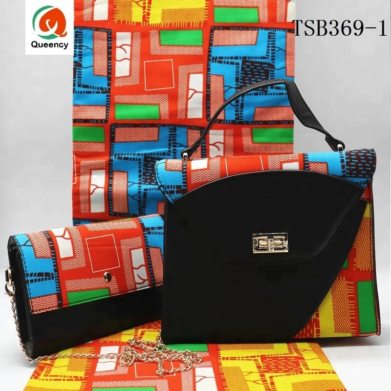 Queency African Ankara Print Bags Fashion Ankara Fabric Bags Set Women