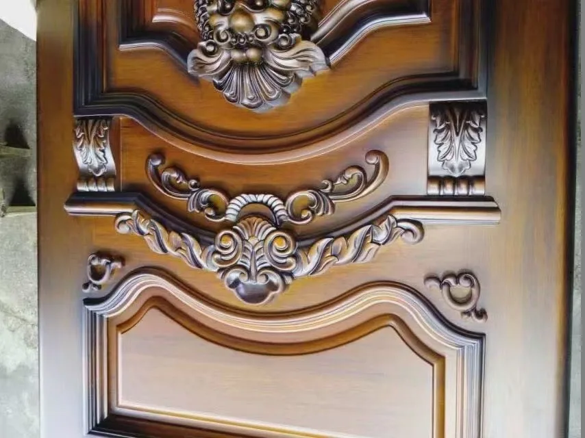 GSP1-025 Villa Double Entry Wood Carving Door For Main double door designs for main door