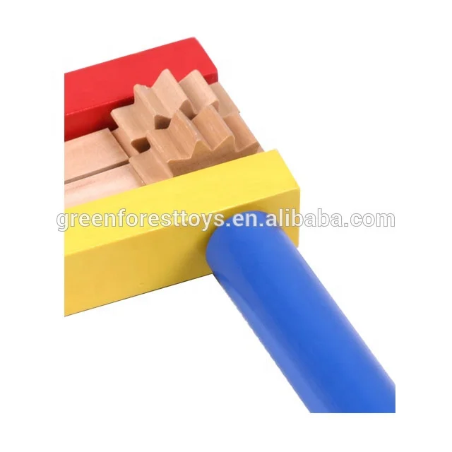 Детская развивающая деревянная погремушка из натурального дерева