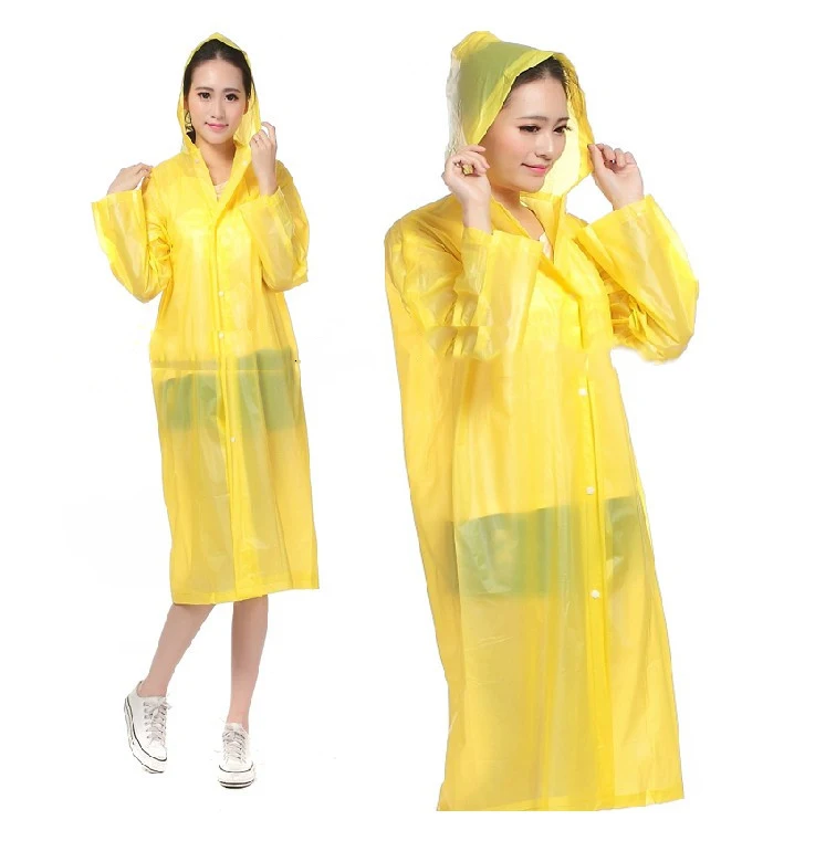 Cheap promotional 100% waterproof disposable reusable PEVA raincoat