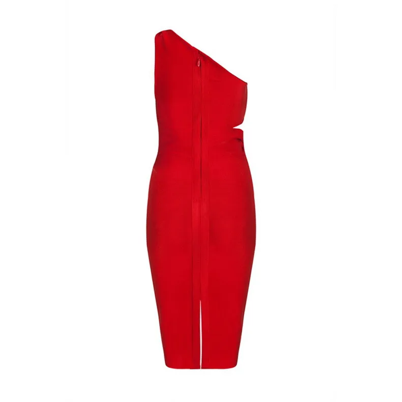 Latest design women knitted single shoulder bowknot style sexy design fitting party dress