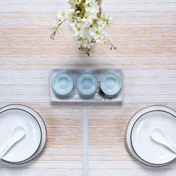 Buy online blue and white striped customized size available extra large bright colour funky table mats garden table placemats