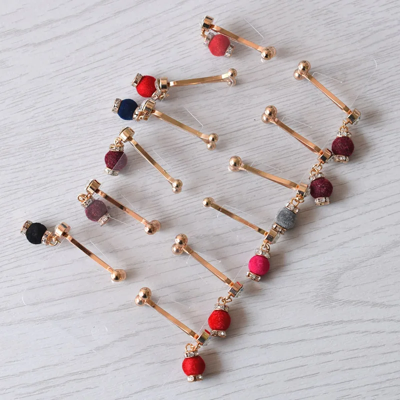 2019 New Arrival Fashion Colorful Bead Muslim Brooch Hijab Scarf Pins Clips