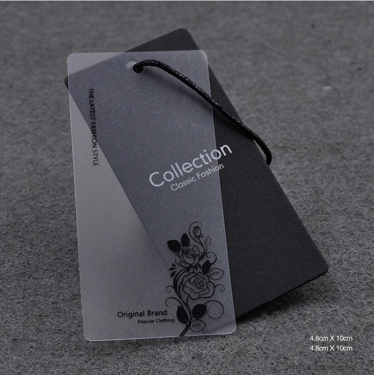 2018 new good quality PVC plastic paper swing tag label hang tag