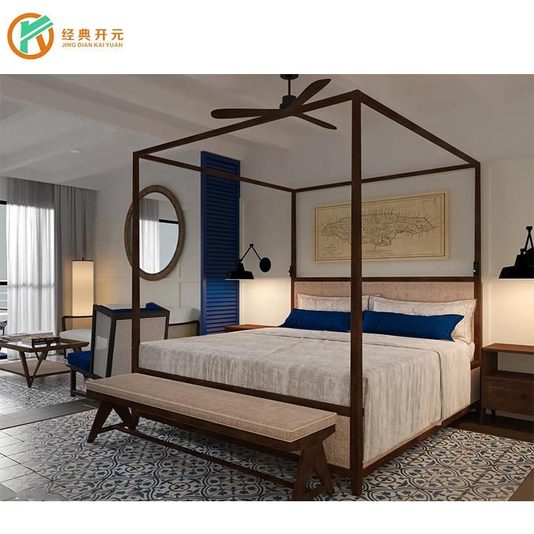 IDM-188 Modern Rattan Holiday Inn Hotel Bedroom Furniture Set Hotel Room Furniture for Sale