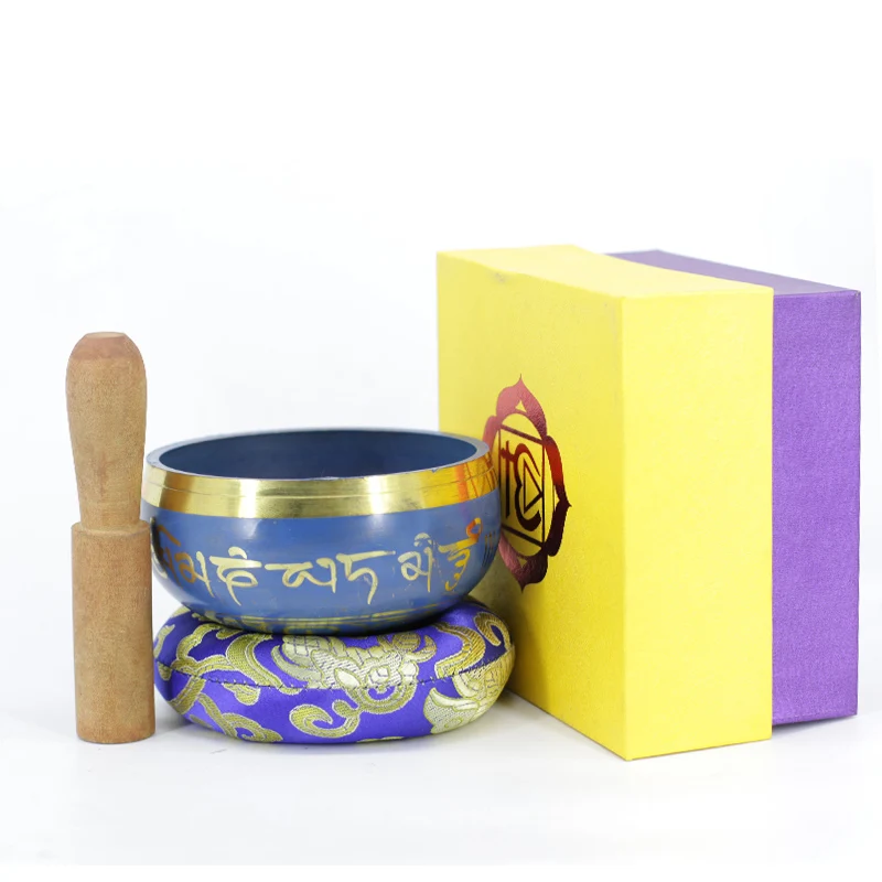 The blue Small Tibetan Singing bowl for Yoga Meditation Sound healing 3.3inch~3.7inch