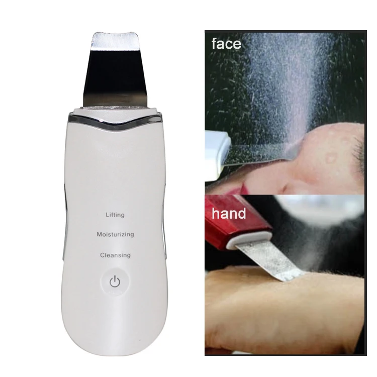 Portable Rechargeable Ultrasonic Skin Spatula Cleaning Home Use Skin Peeling Scrubber