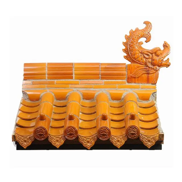 Chinese temple roof finials ceramic dragon roof tile