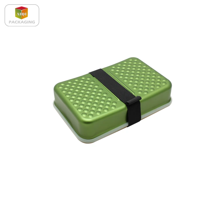 
Aluminum sandwich lunch box with bamboo lid food box 