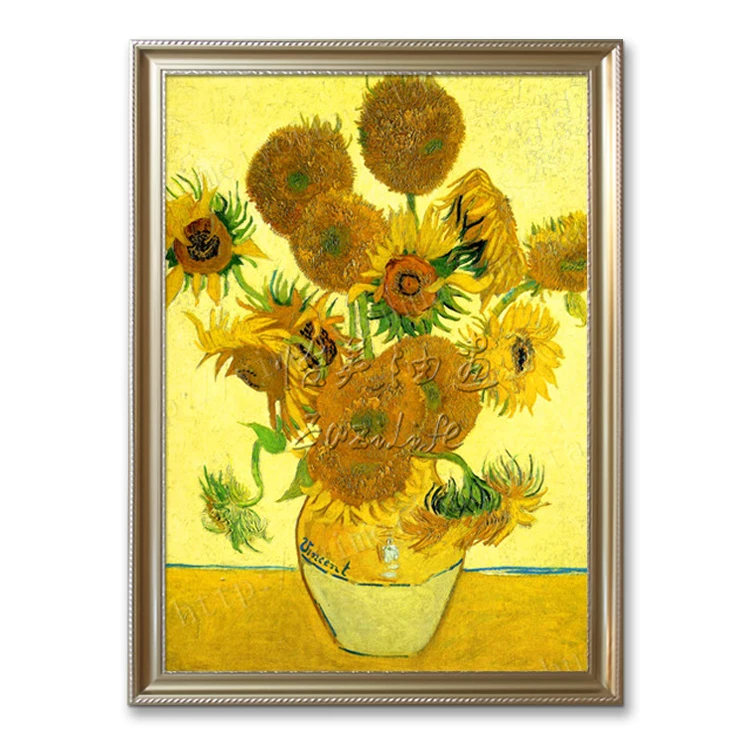 
Hand painted Van Gogh Impression chrysanthemum Famous oil Painting Reproduction for room decoration 