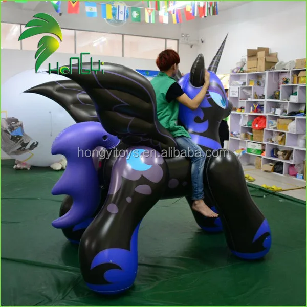 Jumping Inflatable Strong Horse, Guangzhou Custom PVC1.0mm Animal Toys, Inflatable Nightmare Moon Cartoon Horse