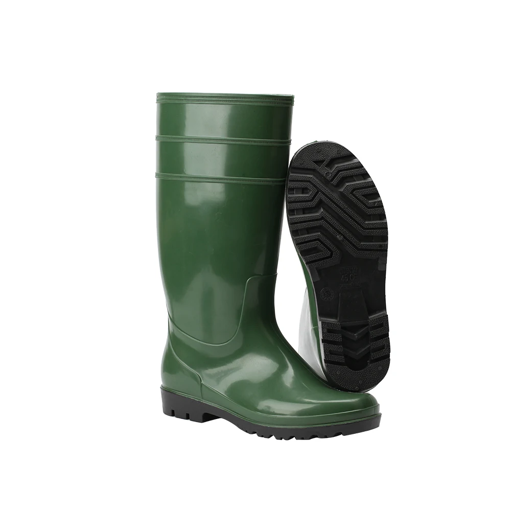 China professional green garden wholesale fashion long lasting pvc gumboots waterproof factory for adults men