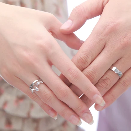 Queen and king couple popular delicate 925 silver wedding ring