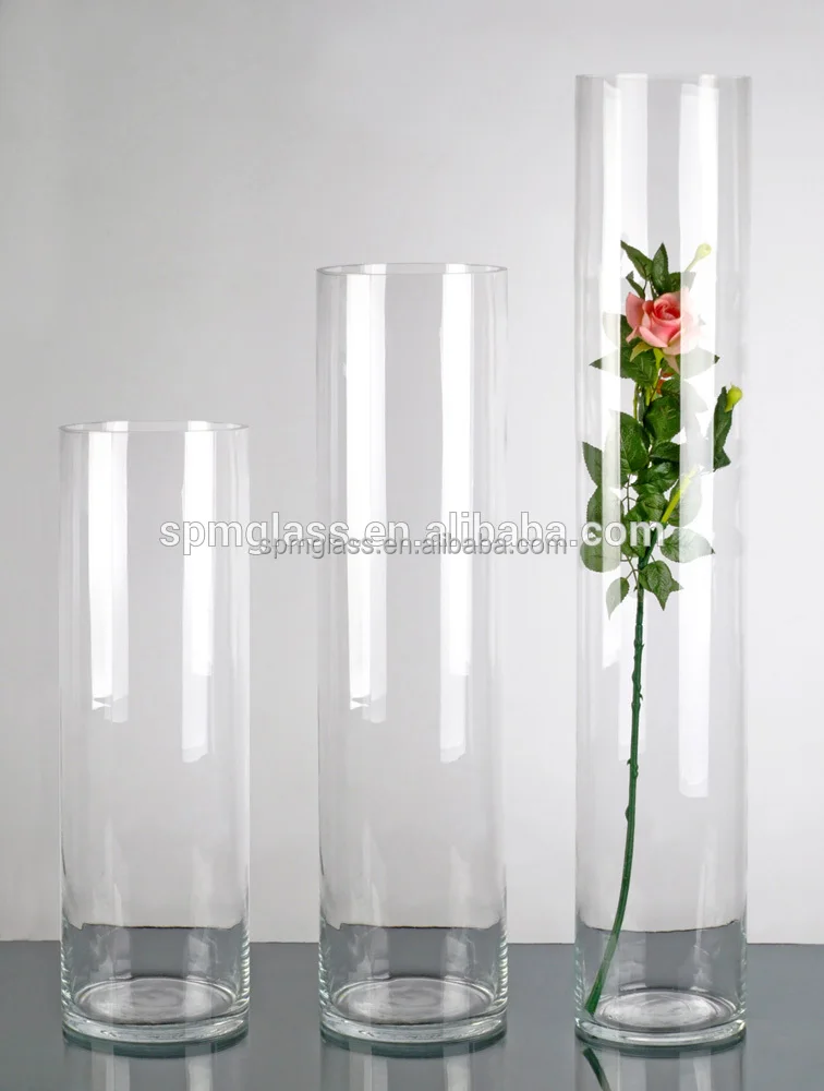 Sets of Glass Cylinder Vase, Multiple Heights, Hurricane Candle Holder Pillar Floating Decorative Table Tall Flower Set