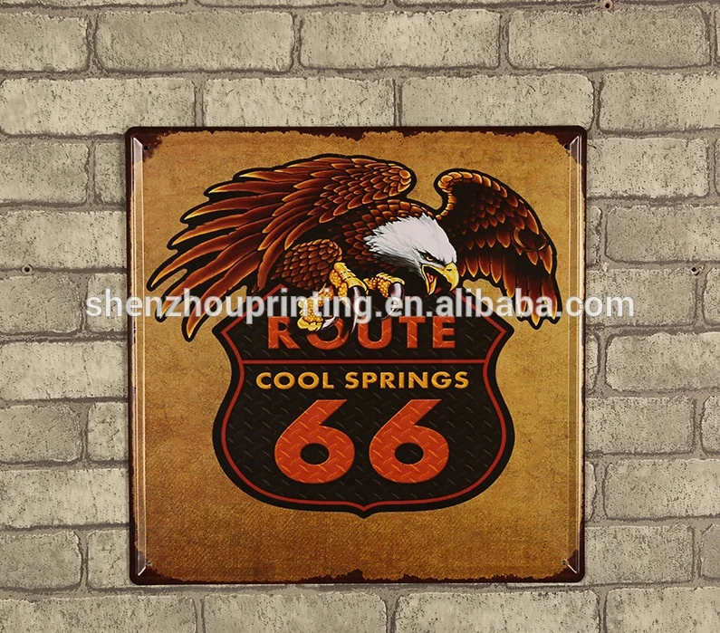 
Most popular custom wall hanging metal tin sign square bar style vintage decoration nostalgic retro tin metal signs 