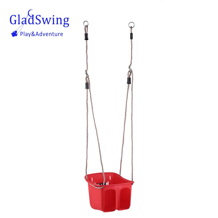 Gladswing High Back Full Bucket Toddler Swing Seat with Adjustable Rope and Carabiners, Cute Elephant Design