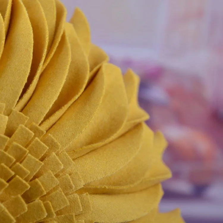 Unique and Stylish cushion covers decorative, Handmade 3D Sunflowers Cotton Wool cushion covers decorative