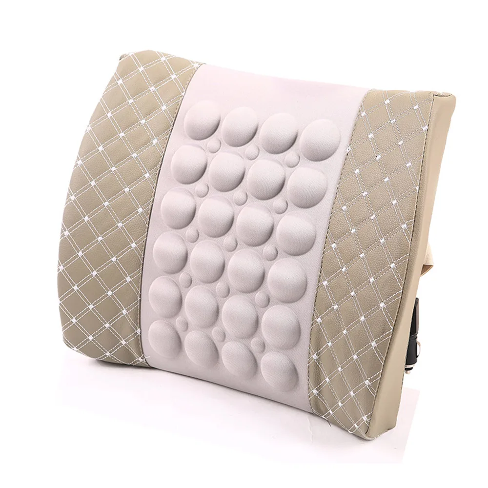 Автомобильная Вибрирующая поясничная подушка для поддержки спины для облегчения боли в пояснице автомобильный аксессуар для сиденья 12 В Электрический массаж из пены с эффектом памяти