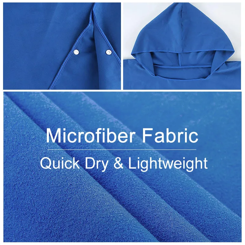 Custom Absorbent Colorful Soft Quick Dry Lightweight Microfiber Boy Girl Kids Hooded Surf Poncho Beach Towels