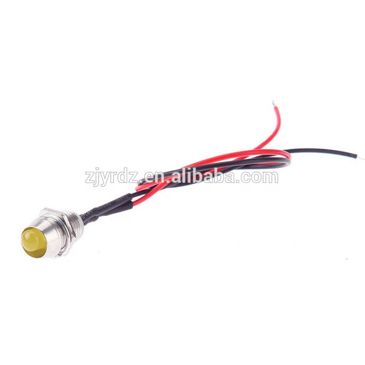 8MM Small Power Supply Metal Light Indicator Light 5MM Lamp Bead LED 12v 24V