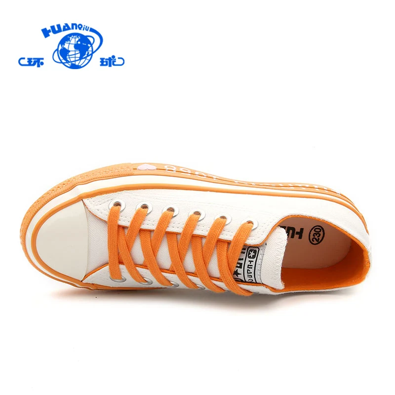 19580 HUANQIU, Новое поступление, Весенняя женская классическая дышащая парусиновая обувь с низким верхом